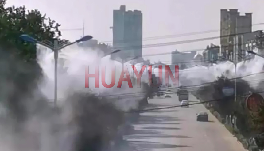 道路灯杆抑尘应用